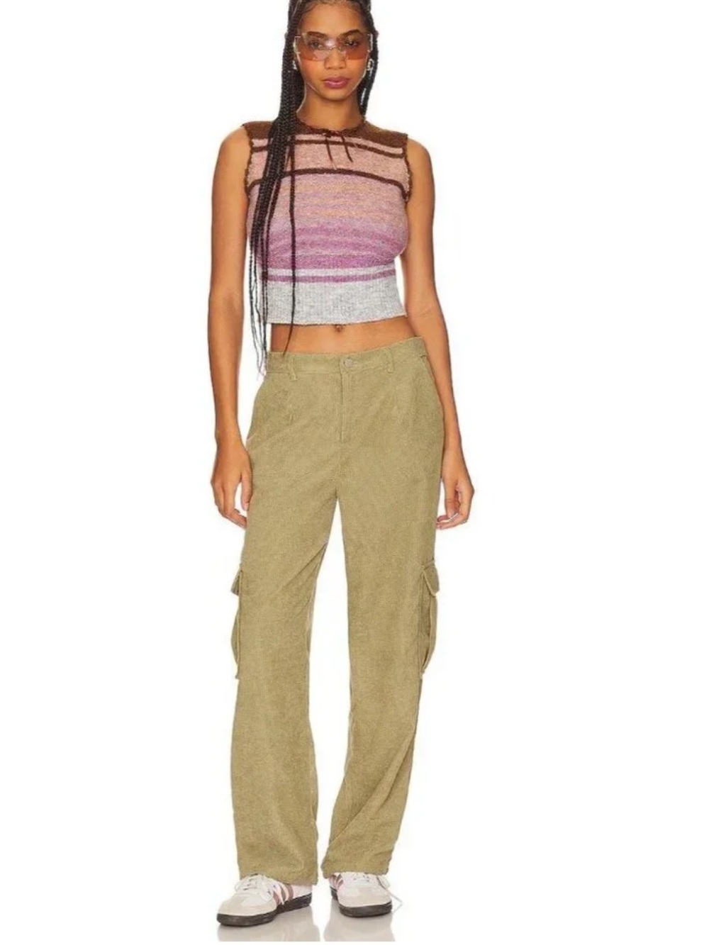 superdown Sandstone Corduroy Zip-Front Pants